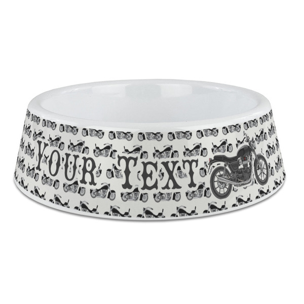 Custom Motorcycle Plastic Dog Bowl - Large (Personalized)