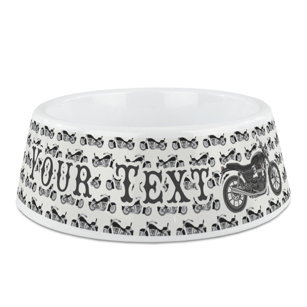 Custom Motorcycle Plastic Dog Bowl - Medium (Personalized)