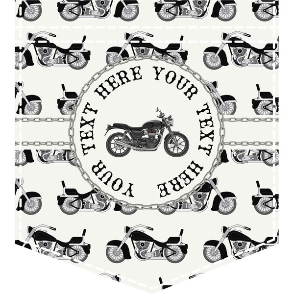 Custom Motorcycle Iron On Faux Pocket (Personalized)