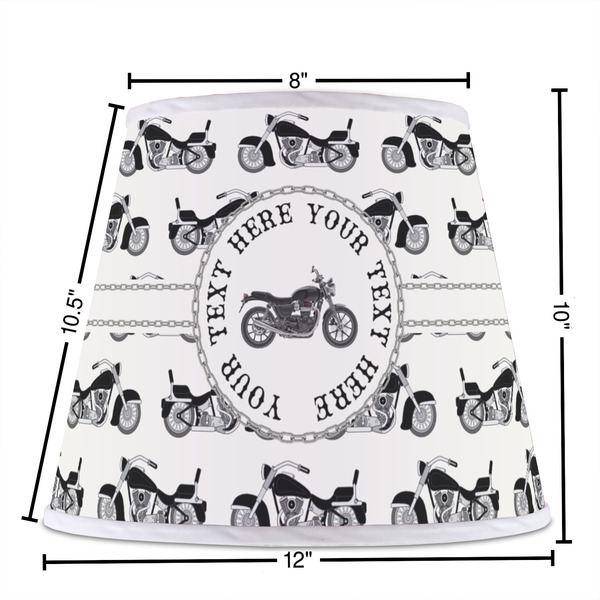 Motorcycle Poly Film Empire Lampshade - Dimensions
