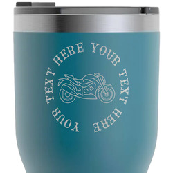 Motorcycle RTIC Tumbler - Dark Teal - Laser Engraved - Double-Sided (Personalized)