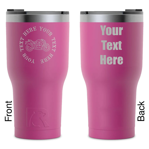 Custom Motorcycle RTIC Tumbler - Magenta - Laser Engraved - Double-Sided (Personalized)