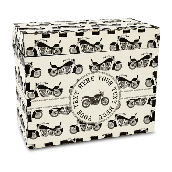 Custom Motorcycle Wood Recipe Box - Full Color Print (Personalized)