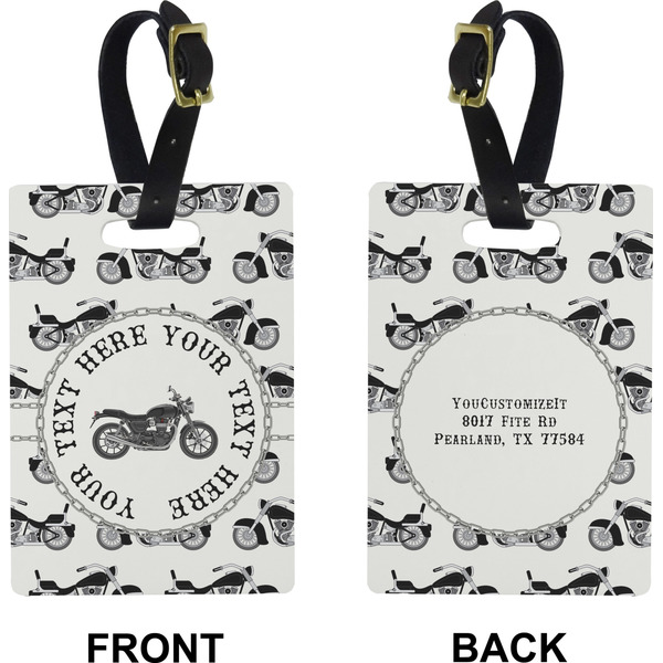 Motorcycle Rectangle Luggage Tag (Front + Back)