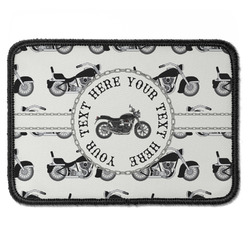 Motorcycle Iron On Rectangle Patch w/ Name or Text