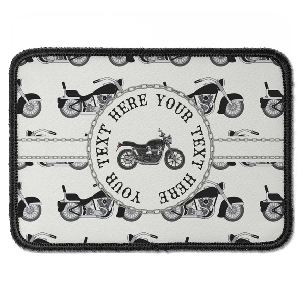 Custom Motorcycle Iron On Rectangle Patch w/ Name or Text