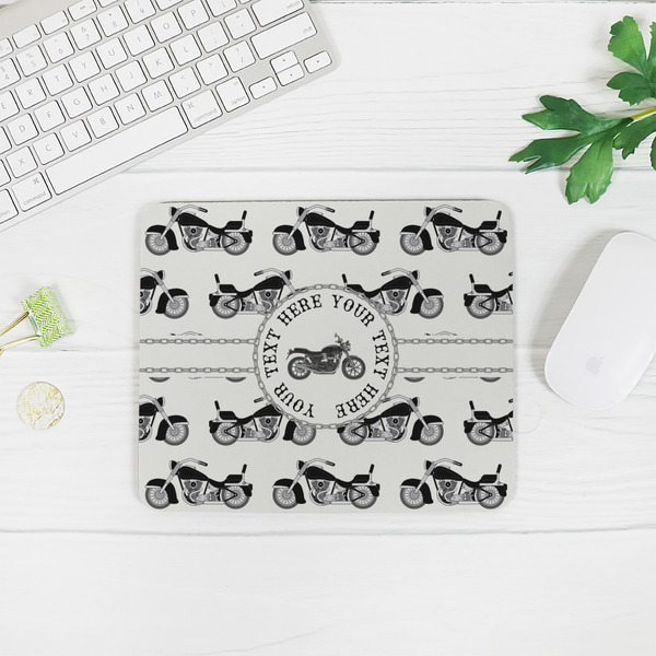 Motorcycle Rectangular Mouse Pad - LIFESTYLE 2