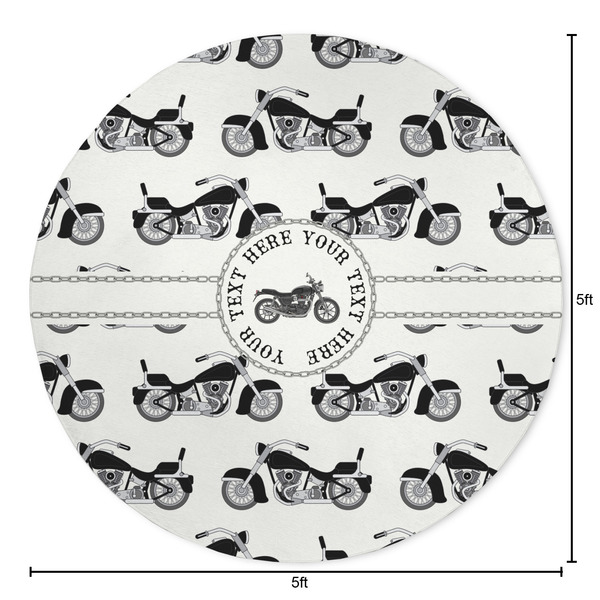 Motorcycle Round Area Rug - Size