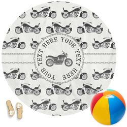 Motorcycle Round Beach Towel (Personalized)