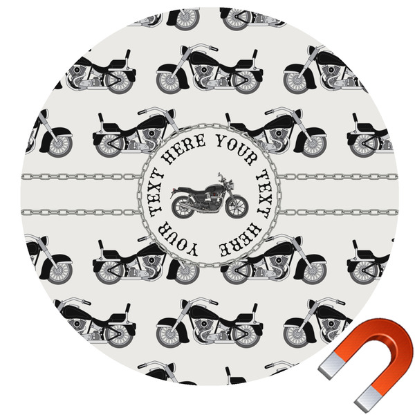 Custom Motorcycle Round Car Magnet - 6" (Personalized)