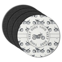 Motorcycle Round Rubber Backed Coasters - Set of 4 (Personalized)