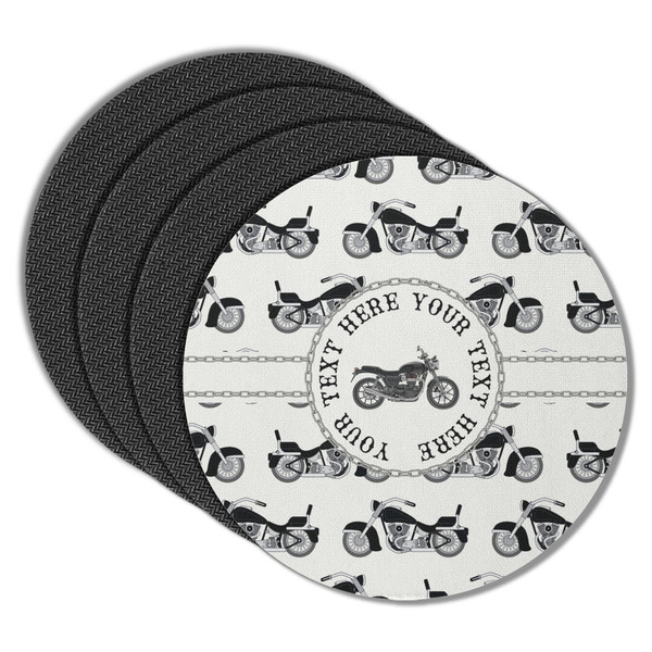 Custom Motorcycle Round Rubber Backed Coasters - Set of 4 (Personalized)