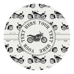 Motorcycle Round Decal - Small (Personalized)