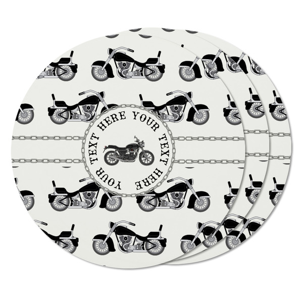 Motorcycle Round Fridge Magnet - THREE