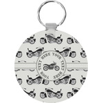 Motorcycle Round Plastic Keychain (Personalized)