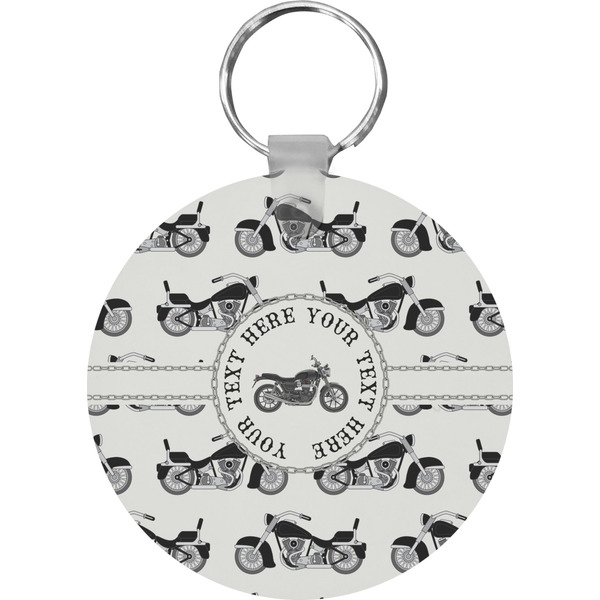 Custom Motorcycle Round Plastic Keychain (Personalized)