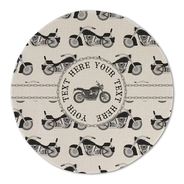 Motorcycle Round Linen Placemats - FRONT (Double Sided)