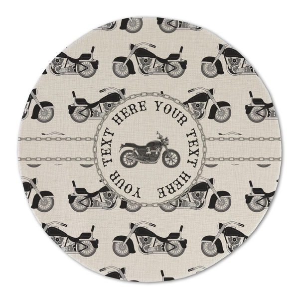 Custom Motorcycle Round Linen Placemat - Single Sided (Personalized)