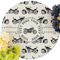 Motorcycle Round Linen Placemats - Front (w flowers)