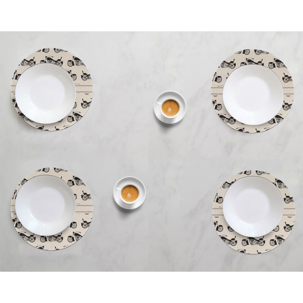Motorcycle Round Linen Placemats - LIFESTYLE (set of 4)