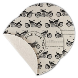 Motorcycle Round Linen Placemat - Single Sided - Set of 4 (Personalized)