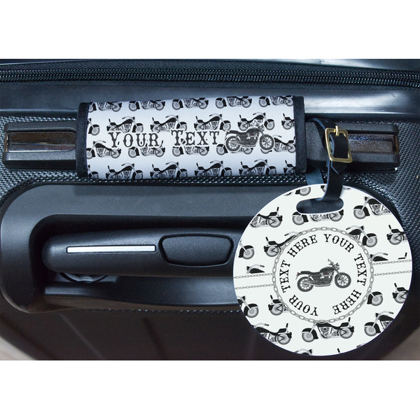 Motorcycle Round Luggage Tag & Handle Wrap - In Context