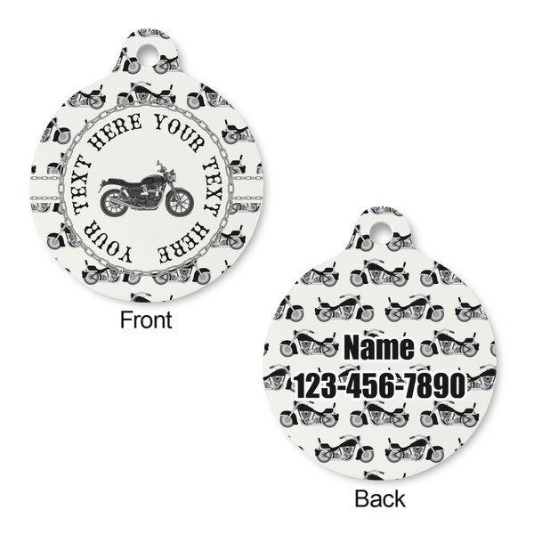 Motorcycle Round Pet ID Tag - Large - Approval