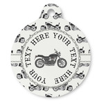 Motorcycle Round Pet ID Tag (Personalized)