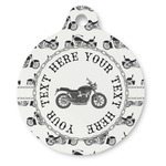 Motorcycle Round Pet ID Tag - Large (Personalized)