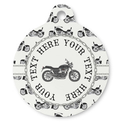 Motorcycle Round Pet ID Tag - Large (Personalized)