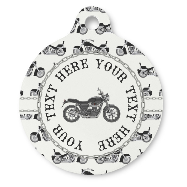 Custom Motorcycle Round Pet ID Tag (Personalized)