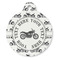 Motorcycle Round Pet ID Tag - Large - Front