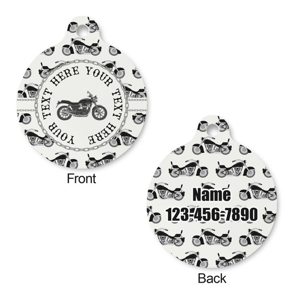 Motorcycle Round Pet Tag - Front & Back