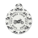 Motorcycle Round Pet ID Tag - Small (Personalized)