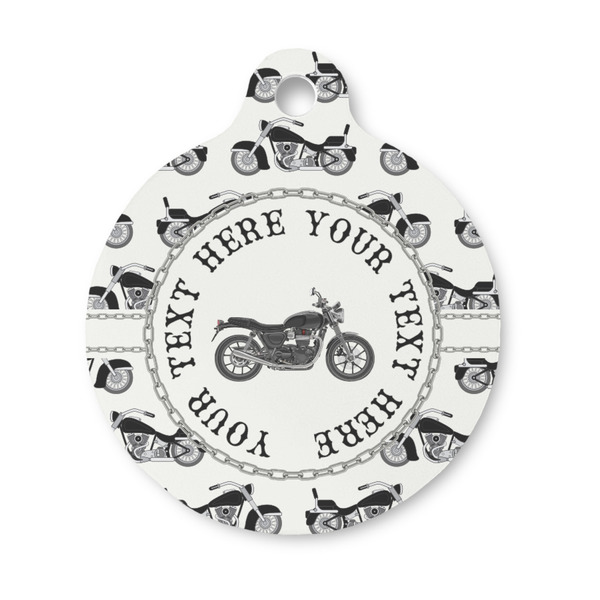 Custom Motorcycle Round Pet ID Tag - Small (Personalized)