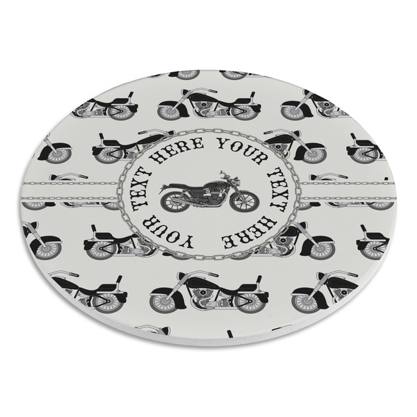 Motorcycle Round Stone Trivet - Angle View