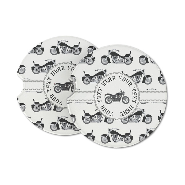 Custom Motorcycle Sandstone Car Coasters - Set of 2 (Personalized)