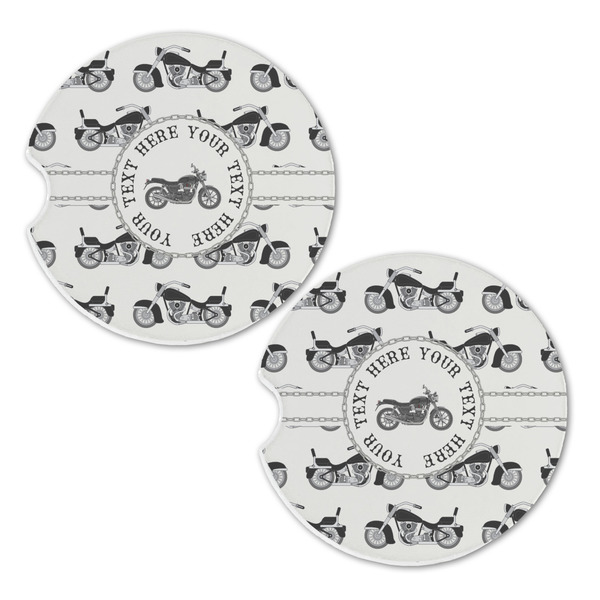 Motorcycle Sandstone Car Coasters - Set of 2
