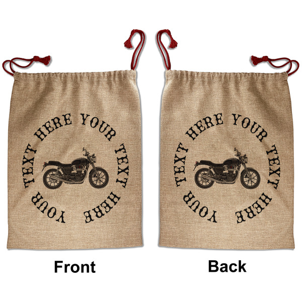 Custom Motorcycle Santa Sack - Front & Back (Personalized)