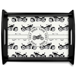 Motorcycle Black Wooden Tray - Large (Personalized)