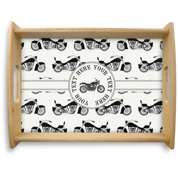 Custom Motorcycle Natural Wooden Tray - Large (Personalized)