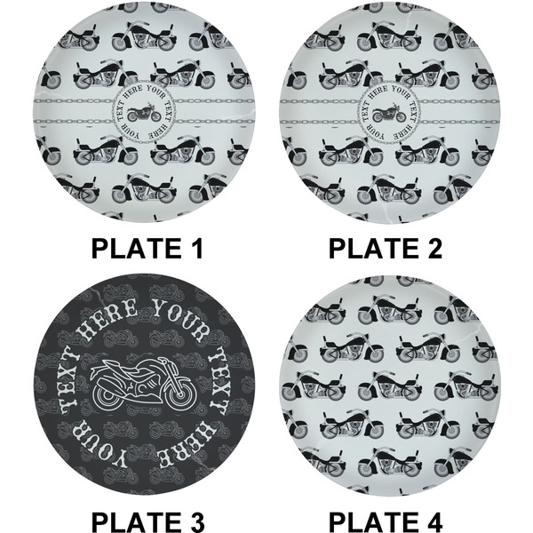Motorcycle Set of Lunch / Dinner Plates (Approval)