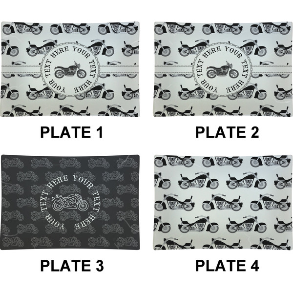 Motorcycle Set of Rectangular Appetizer / Dessert Plates (Approval)