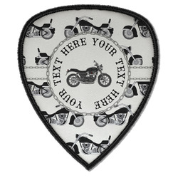 Motorcycle Iron on Shield Patch A w/ Name or Text