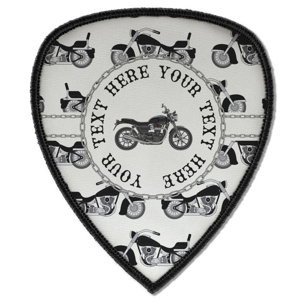 Custom Motorcycle Iron on Shield Patch A w/ Name or Text