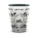 Motorcycle Ceramic Shot Glass - 1.5 oz - Two Tone - Set of 4 (Personalized)