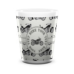Motorcycle Ceramic Shot Glass - 1.5 oz - White - Set of 4 (Personalized)