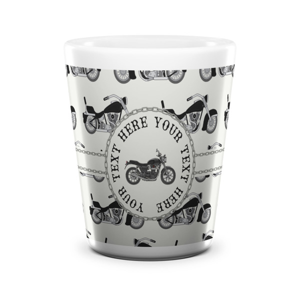 Motorcycle Shot Glass - White - FRONT