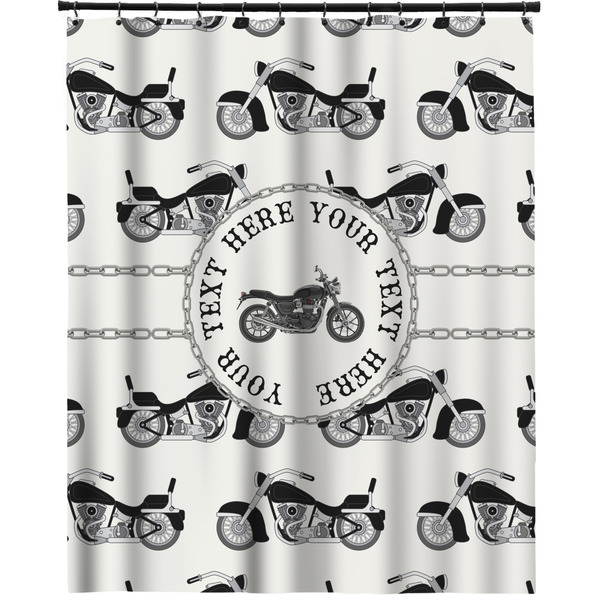 Custom Motorcycle Extra Long Shower Curtain - 70"x84" (Personalized)