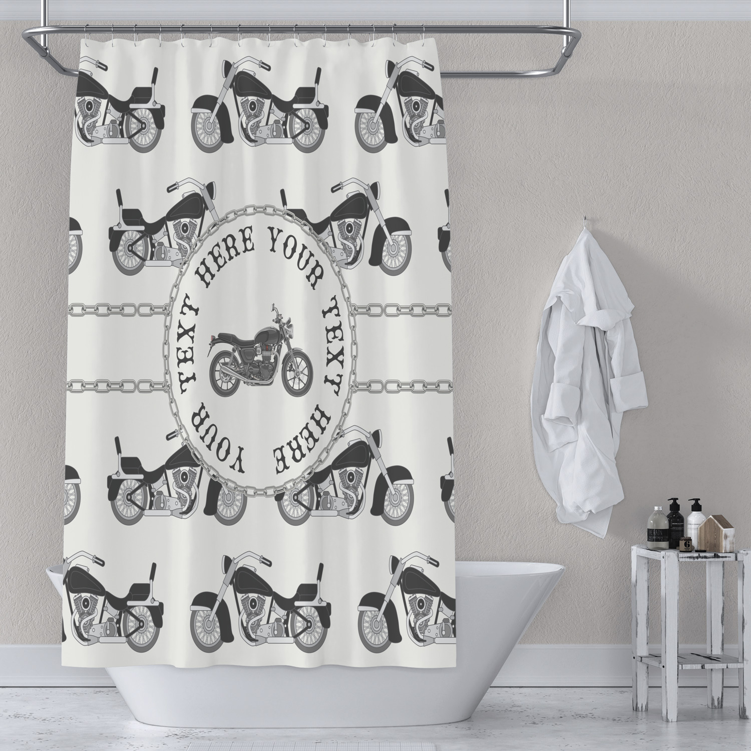 Motorcycle Shower Curtain (Personalized) YouCustomizeIt